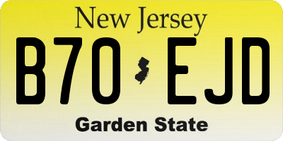 NJ license plate B70EJD
