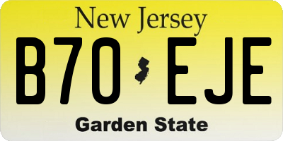 NJ license plate B70EJE