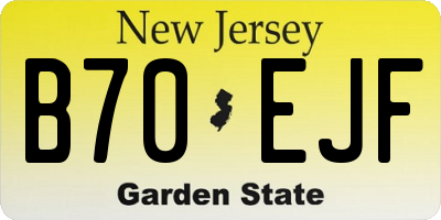 NJ license plate B70EJF