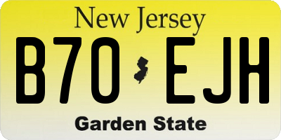 NJ license plate B70EJH