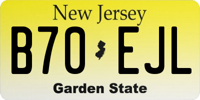 NJ license plate B70EJL