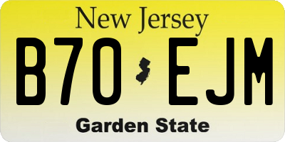 NJ license plate B70EJM