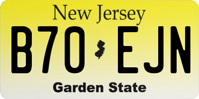 NJ license plate B70EJN