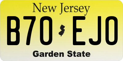 NJ license plate B70EJO