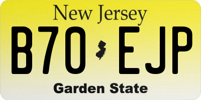 NJ license plate B70EJP