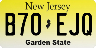 NJ license plate B70EJQ