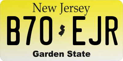 NJ license plate B70EJR