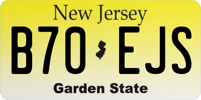 NJ license plate B70EJS