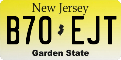 NJ license plate B70EJT
