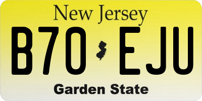 NJ license plate B70EJU