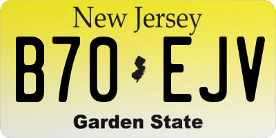 NJ license plate B70EJV