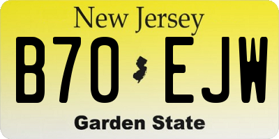 NJ license plate B70EJW
