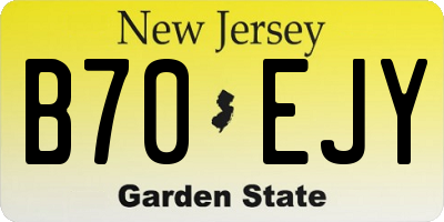 NJ license plate B70EJY