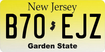 NJ license plate B70EJZ