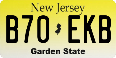 NJ license plate B70EKB