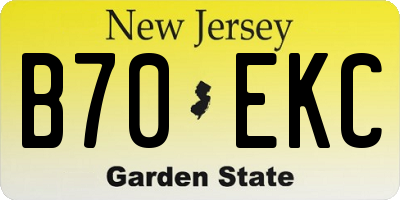 NJ license plate B70EKC