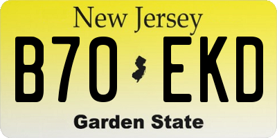 NJ license plate B70EKD