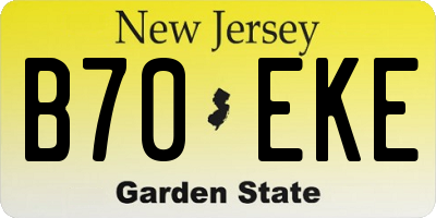 NJ license plate B70EKE