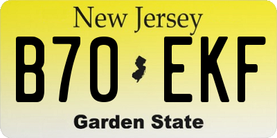 NJ license plate B70EKF