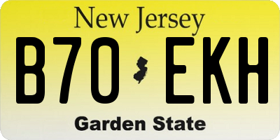 NJ license plate B70EKH