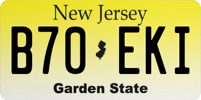 NJ license plate B70EKI