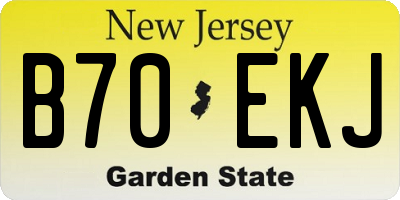 NJ license plate B70EKJ
