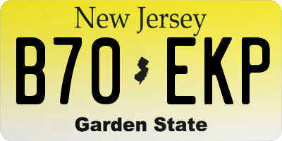 NJ license plate B70EKP