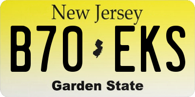 NJ license plate B70EKS