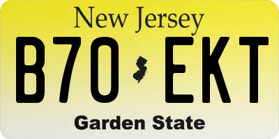 NJ license plate B70EKT
