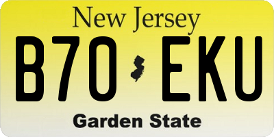 NJ license plate B70EKU