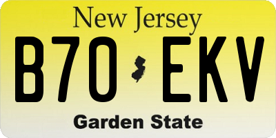 NJ license plate B70EKV