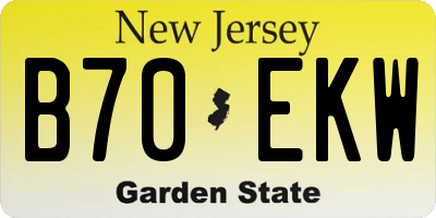 NJ license plate B70EKW