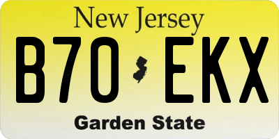 NJ license plate B70EKX