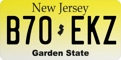 NJ license plate B70EKZ