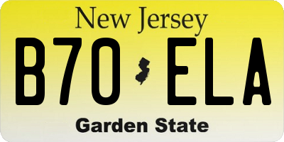 NJ license plate B70ELA