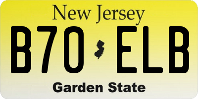 NJ license plate B70ELB