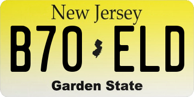 NJ license plate B70ELD