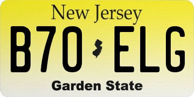 NJ license plate B70ELG