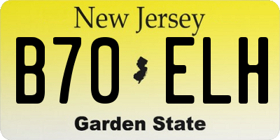 NJ license plate B70ELH