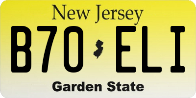 NJ license plate B70ELI
