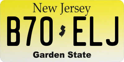 NJ license plate B70ELJ