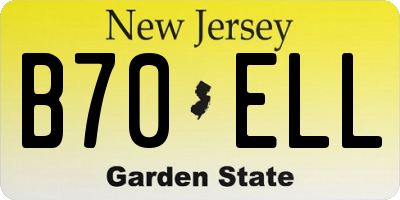 NJ license plate B70ELL