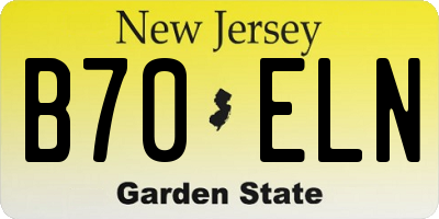 NJ license plate B70ELN