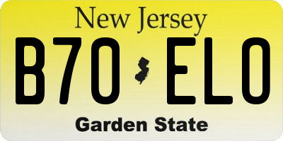NJ license plate B70ELO