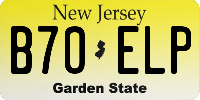 NJ license plate B70ELP