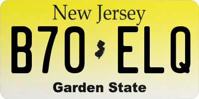 NJ license plate B70ELQ