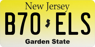 NJ license plate B70ELS