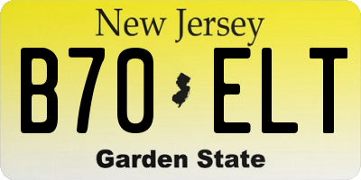 NJ license plate B70ELT