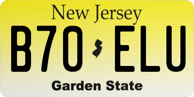 NJ license plate B70ELU