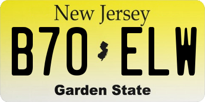 NJ license plate B70ELW